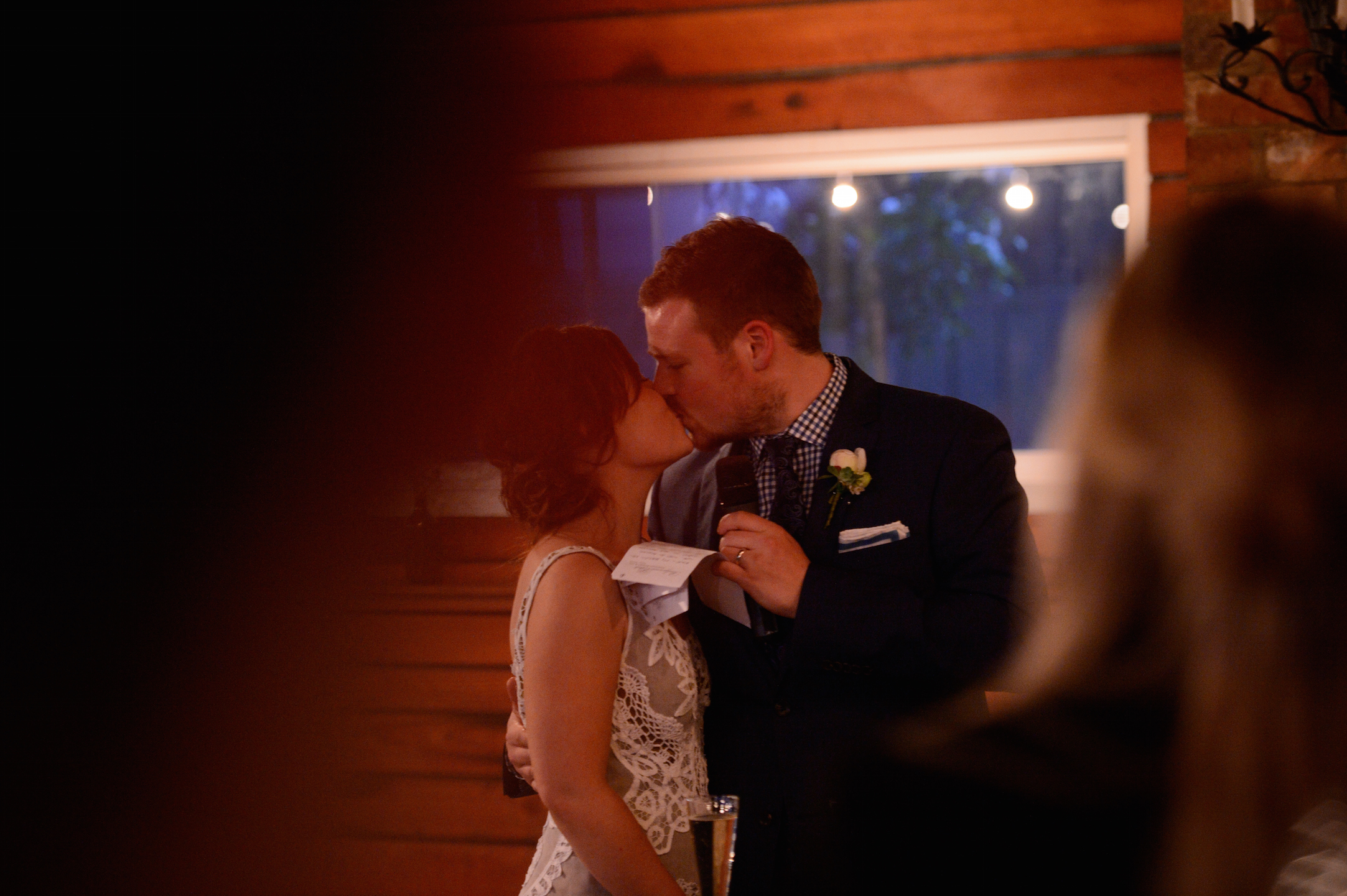 First Kiss at Country Wedding